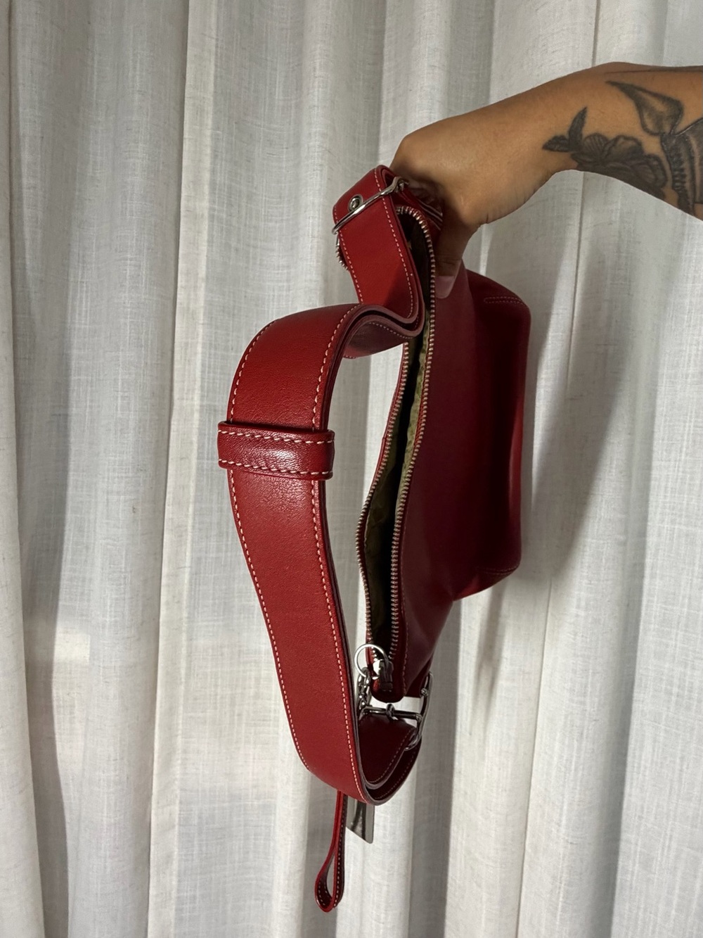 Coach Red Leather Shoulder Bag - Picture 5 of 8